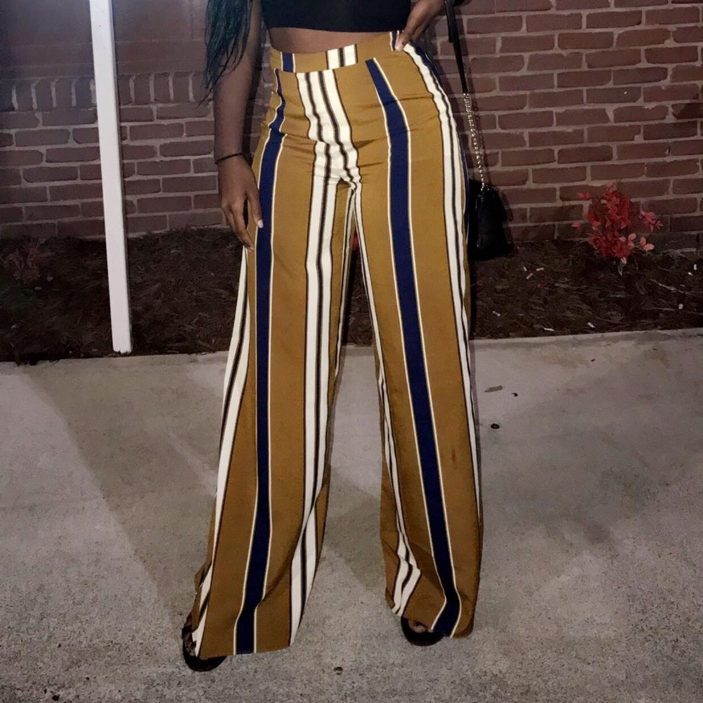 Striped palazzo pants